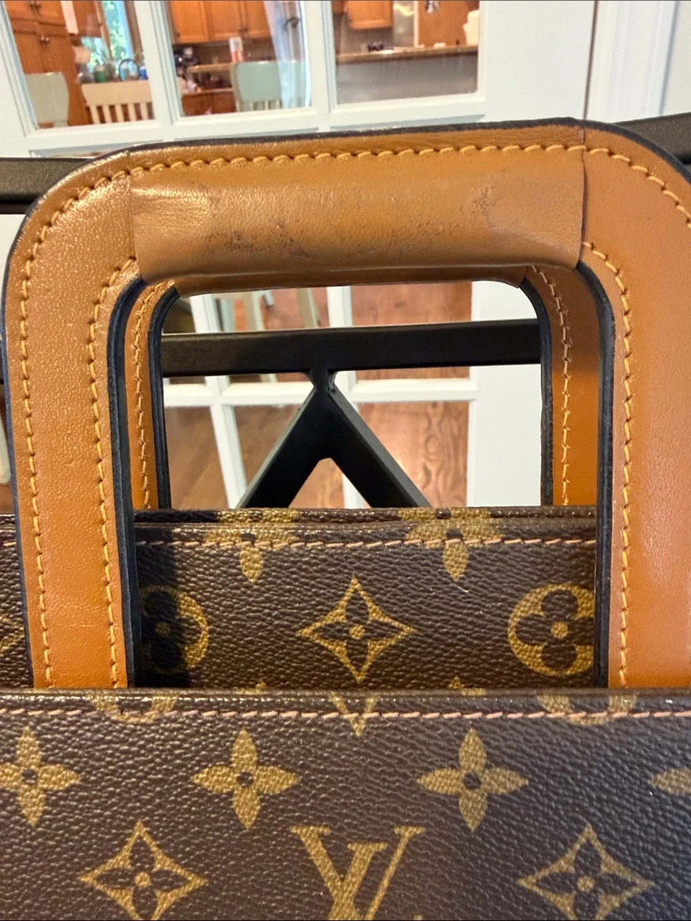 Louis Vuitton - Vintage Monogram Canvas Briefcase with Tan Leather Handles